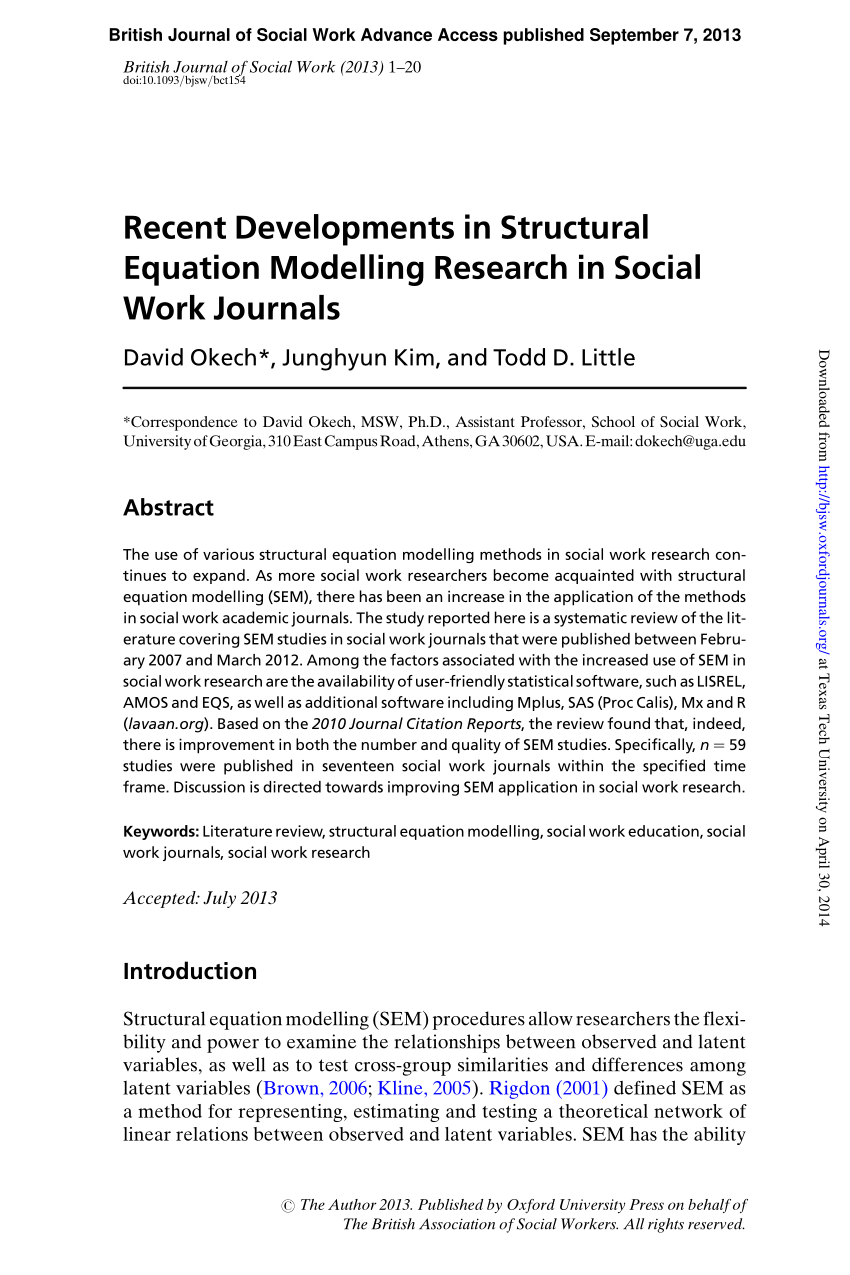 literature review on structural equation modelling