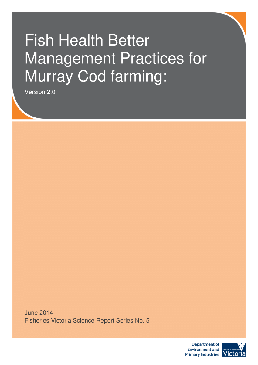 Pdf Fish Health Better Management Practices For Murray Cod Farming Version 2 0