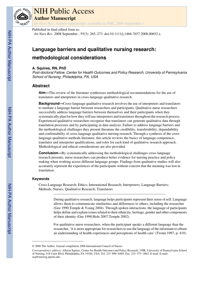 language barriers in qualitative research