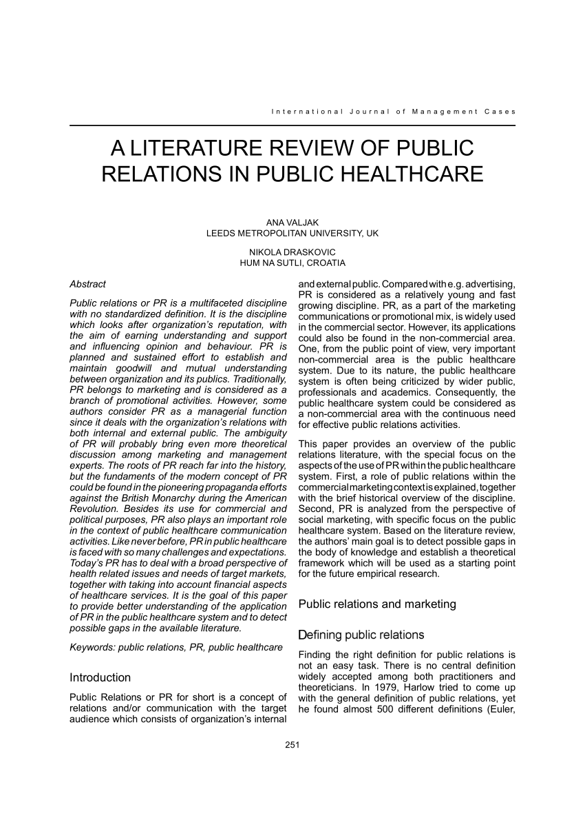 Literature review public service