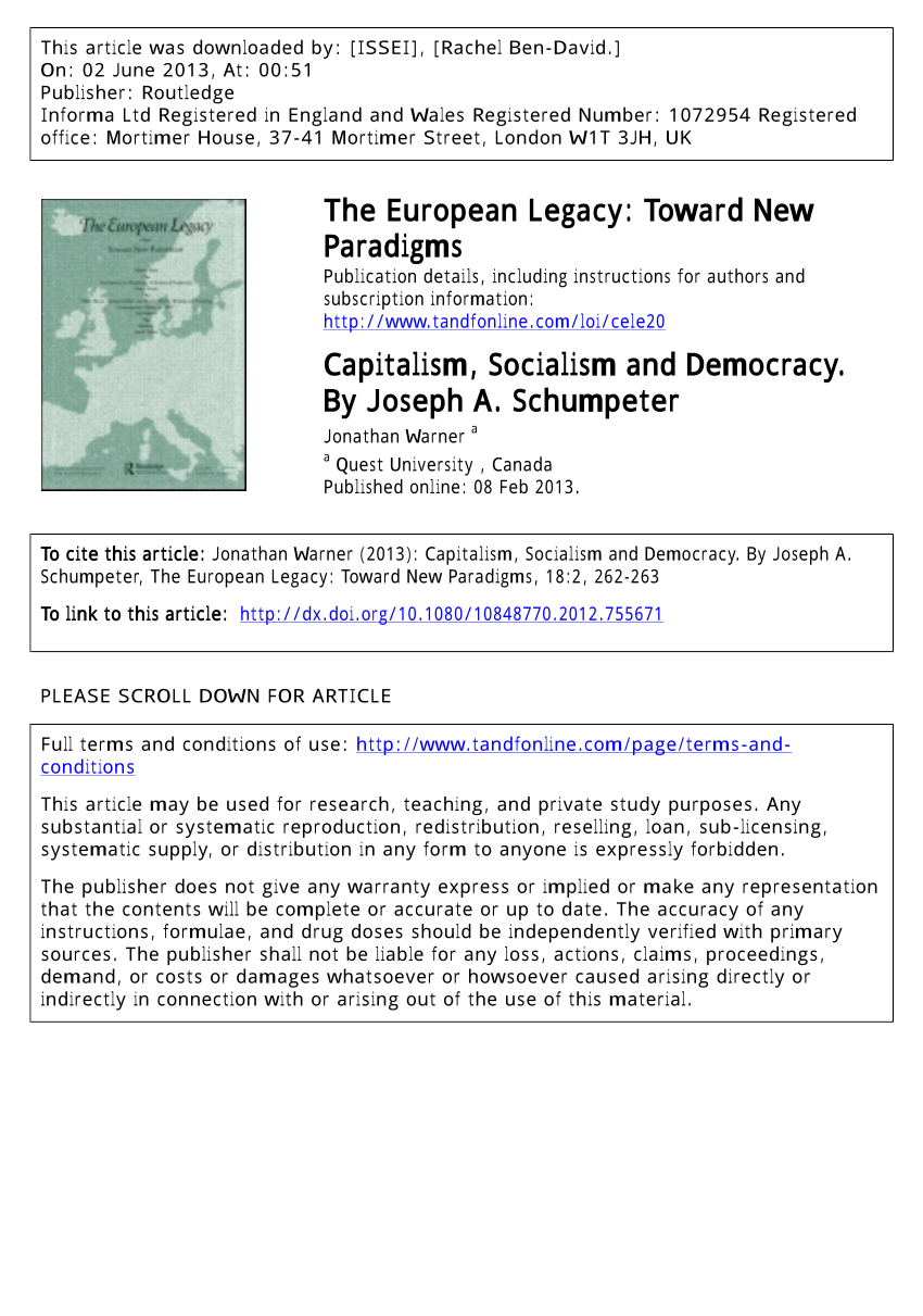 capitalism socialism and democracy book