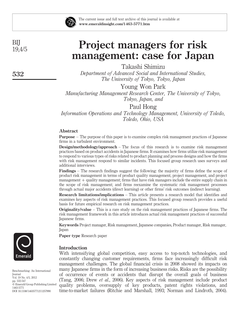 toyota risk management case study