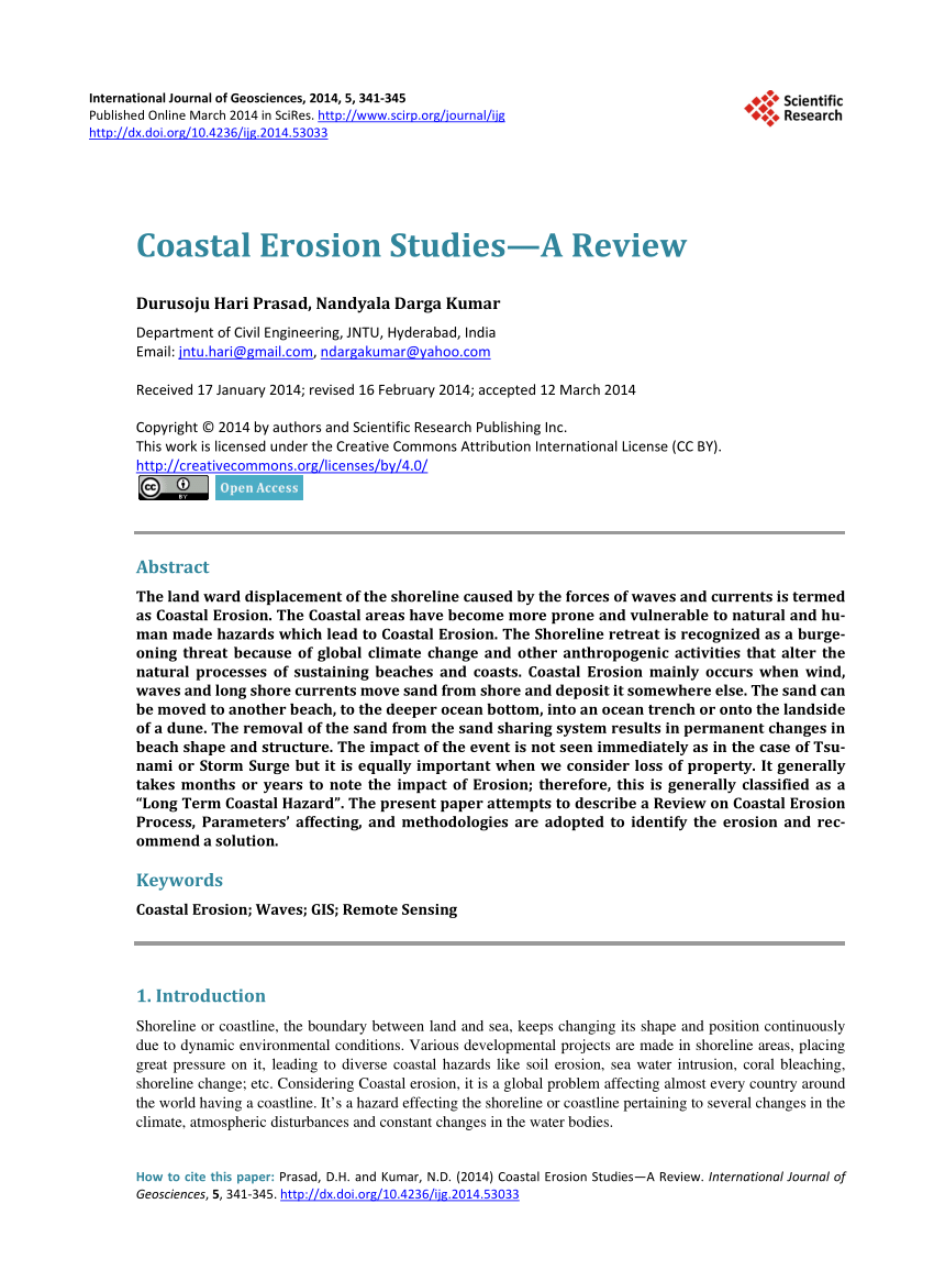 coastal erosion case study pdf
