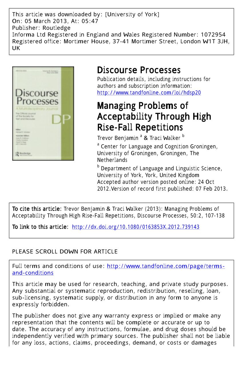 PDF) Managing Problems of Acceptability Through High Rise-Fall