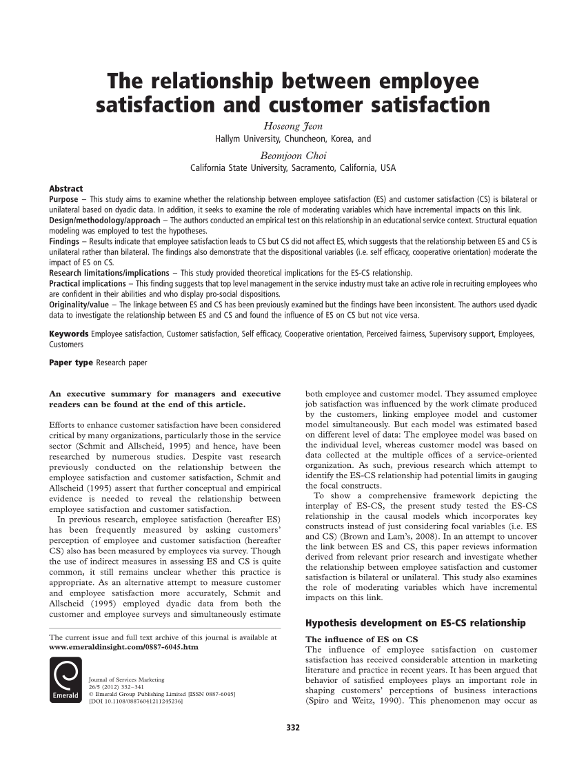 employee satisfaction dissertation