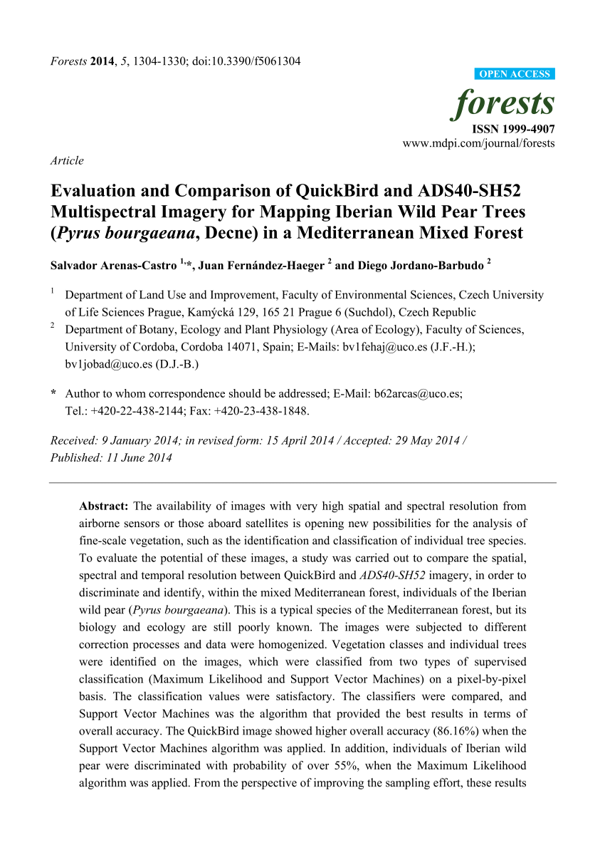 PDF) Evaluation and Comparison of QuickBird and ADS40-SH52 ...