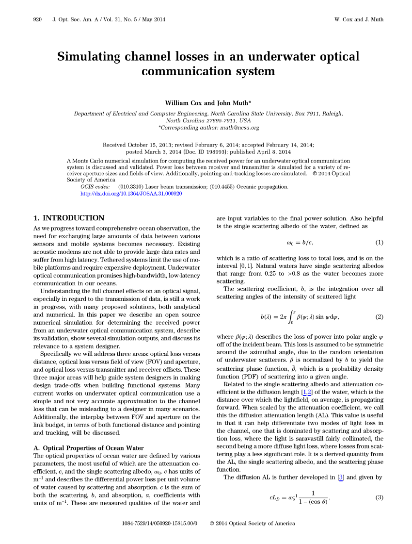 underwater communication latest research papers