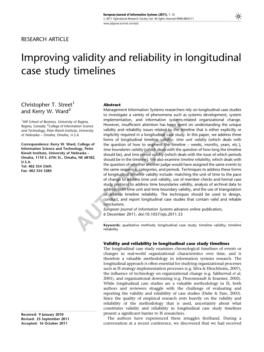 validity and reliability in case study research