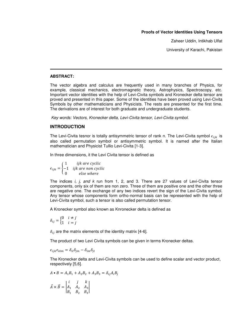 easy way to derive vector calculus identities