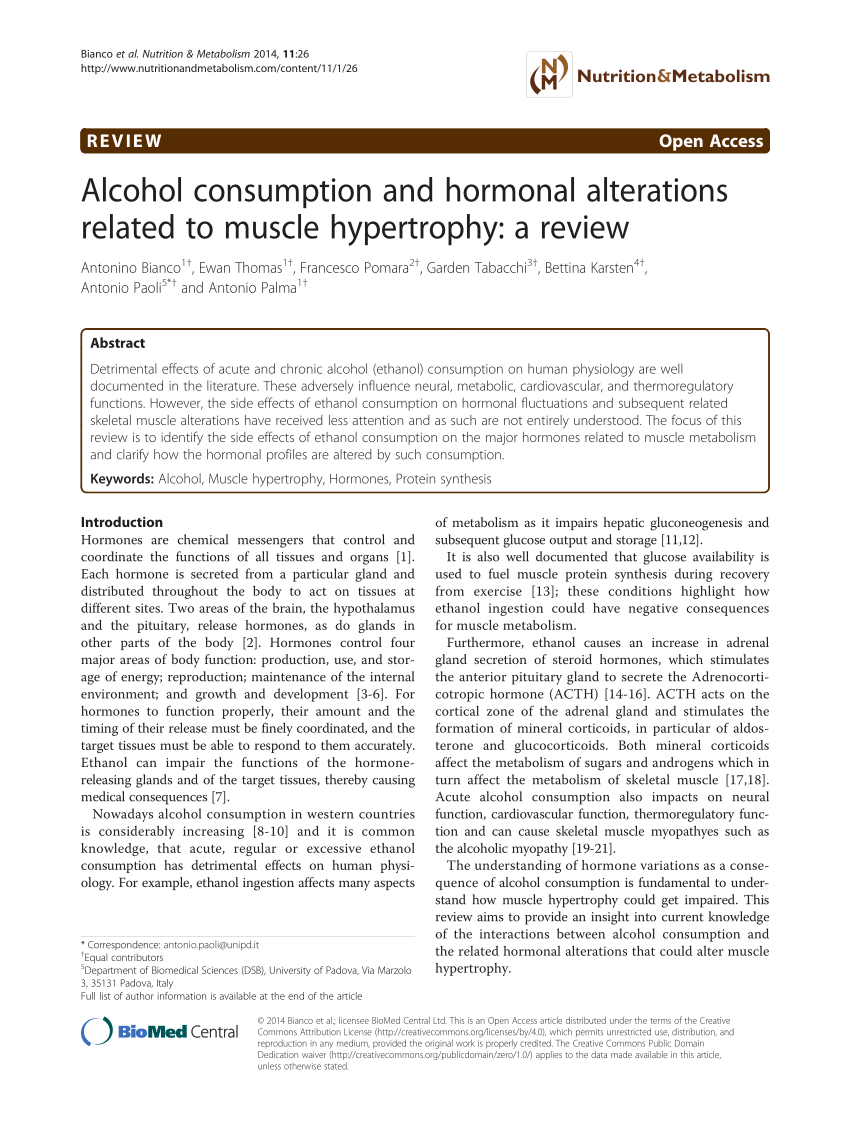 Pdf Retraction Note Alcohol Consumption And Hormonal Alterations