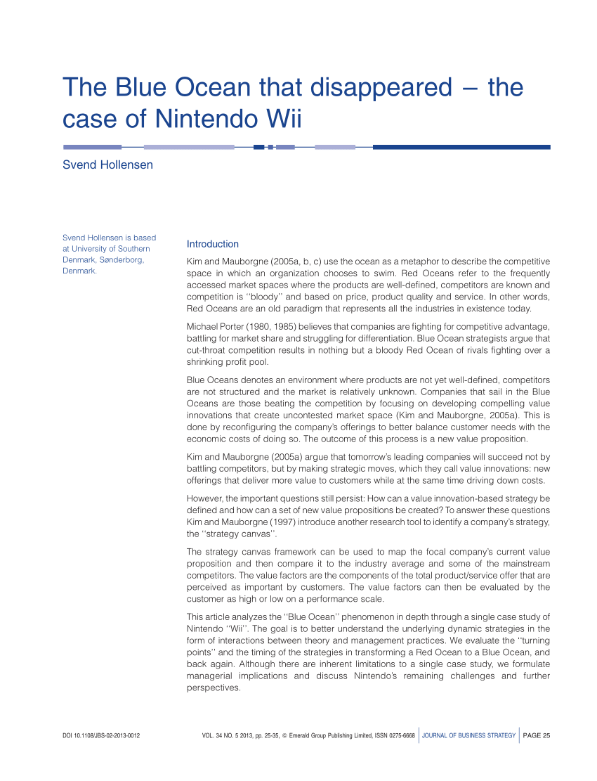 Enig med Zoologisk have Halloween PDF) The Blue Ocean that disappeared ‐ the case of Nintendo Wii