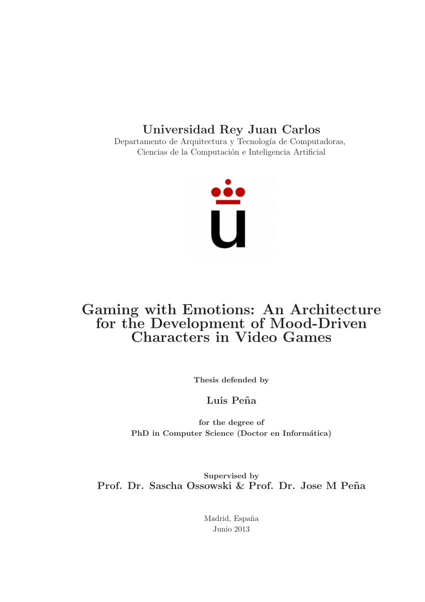 PDF) Gaming with Emotions: An Architecture for the Development of ...