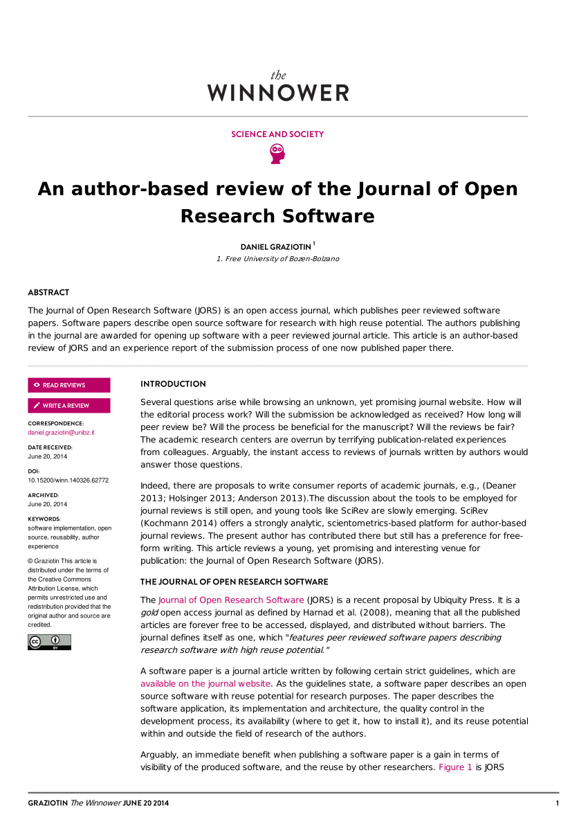 journal of open research software