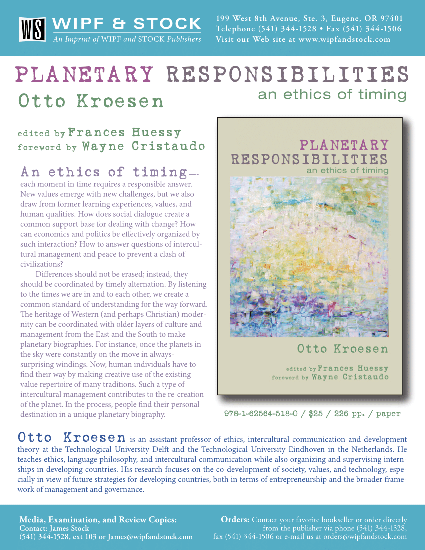 Pdf Planetary Responsibility An Ethics Of Timing - 