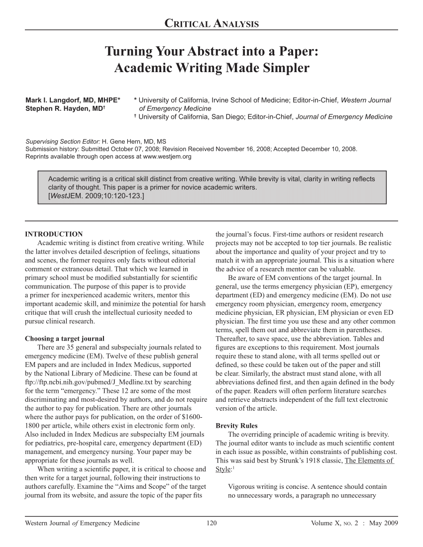 how to write a term paper abstract