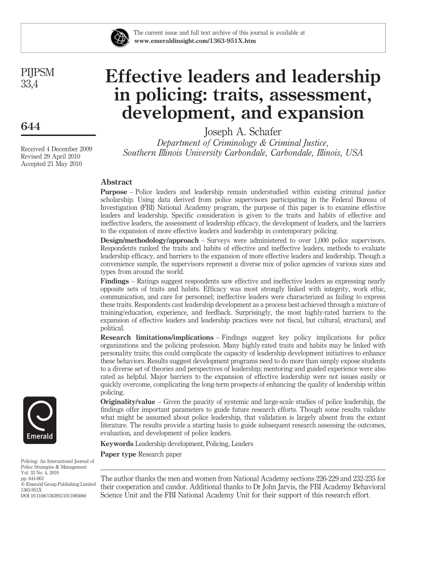 effective leader research paper