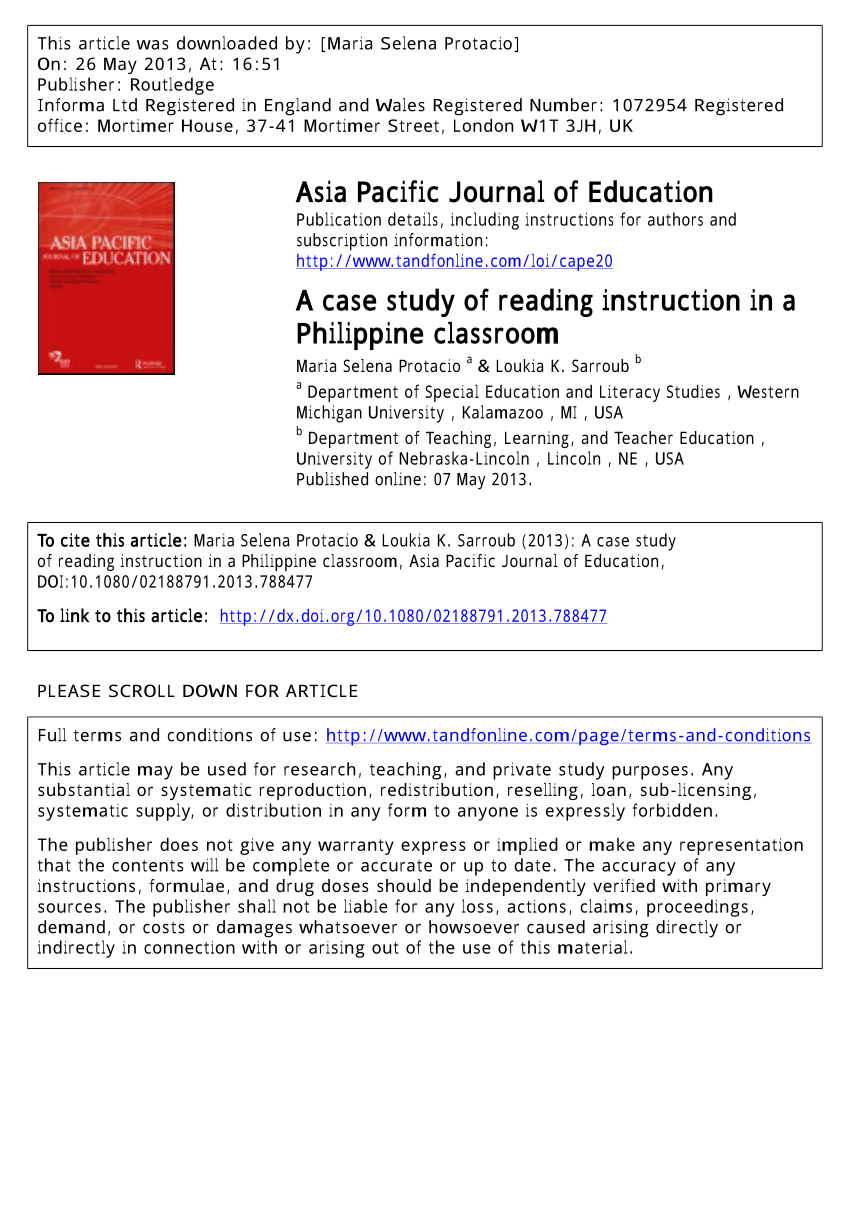 thesis about reading intervention in the philippines