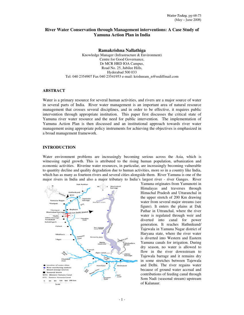case study of yamuna river