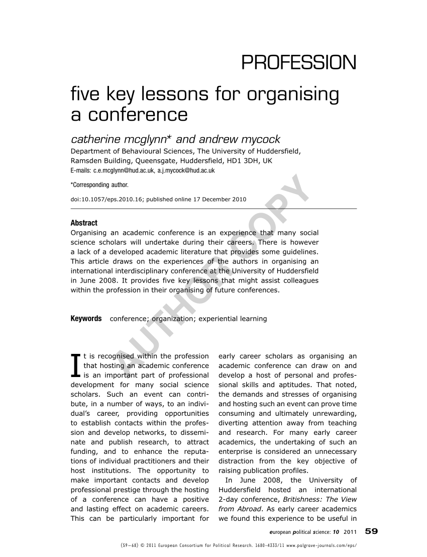 Lessons in Organising