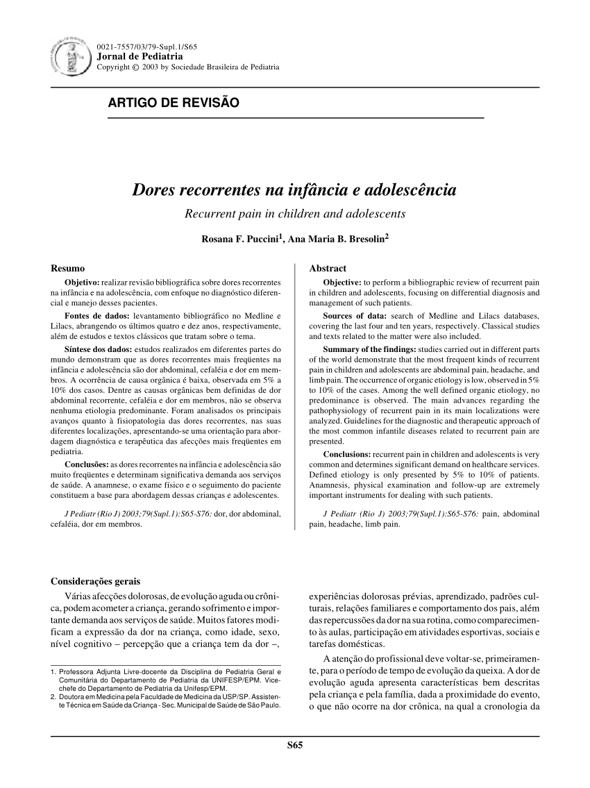 Dor Crônica: Anamnese - Profa. Rilva - GESME