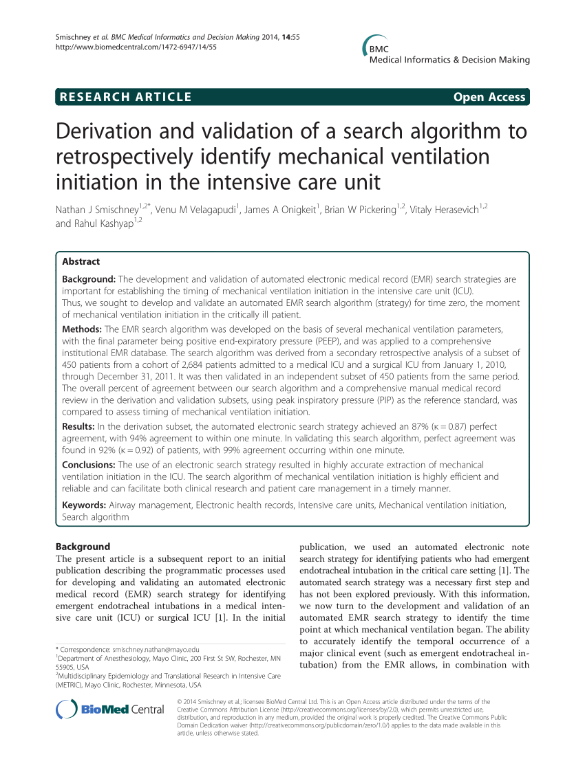 PDF) Retrospective derivation and validation of a search algorithm ...