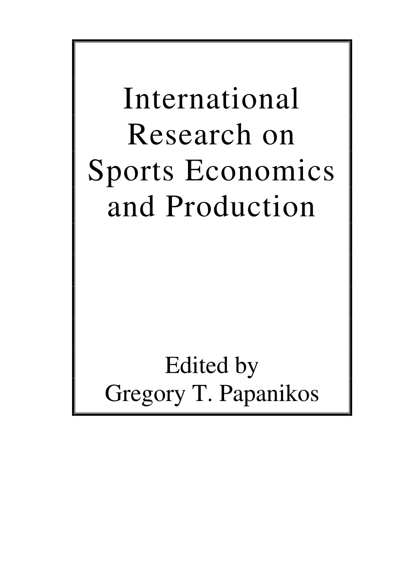 PDF) International Research on Sports Economics and Production