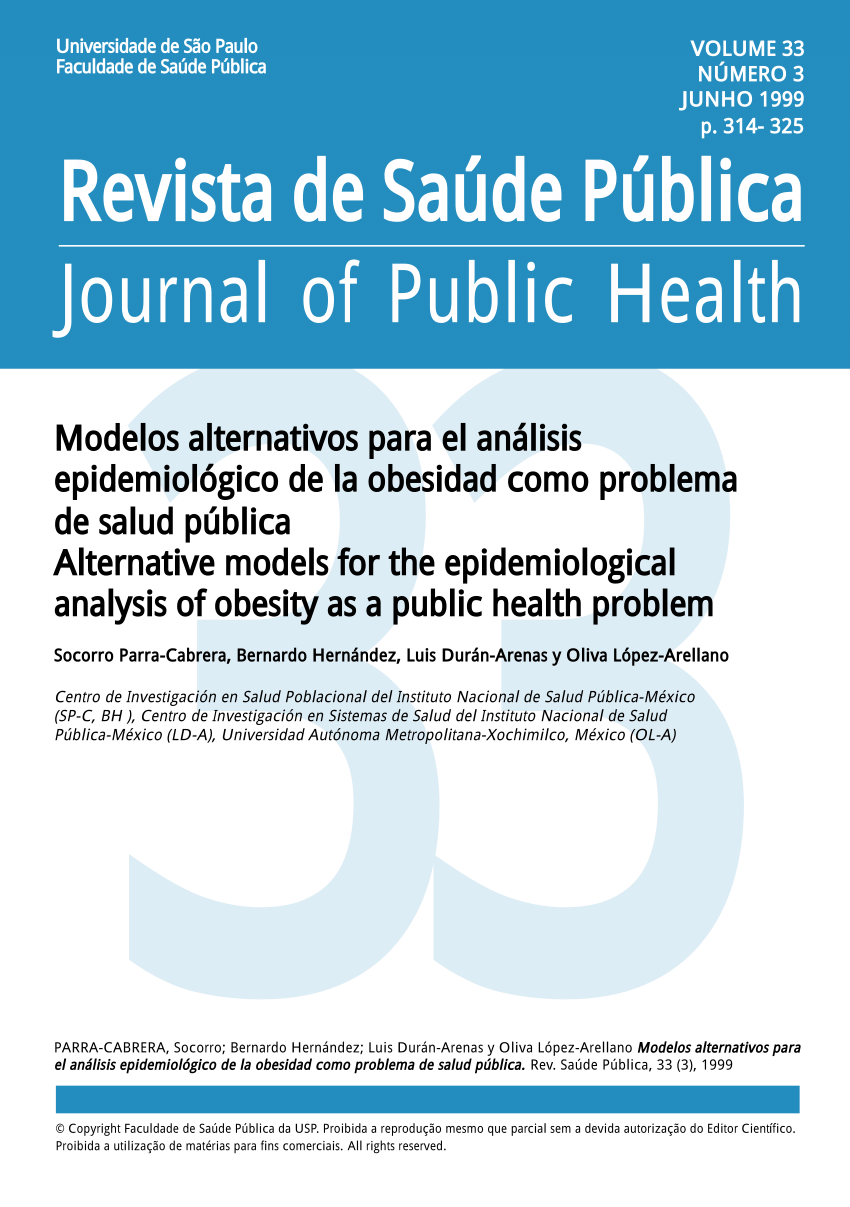 PDF) Modelos alternativos para el análisis epidemiológico de la obesidad  como problema de salud pública