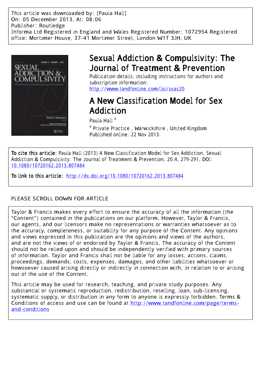 PDF) A New Classification Model for Sex Addiction