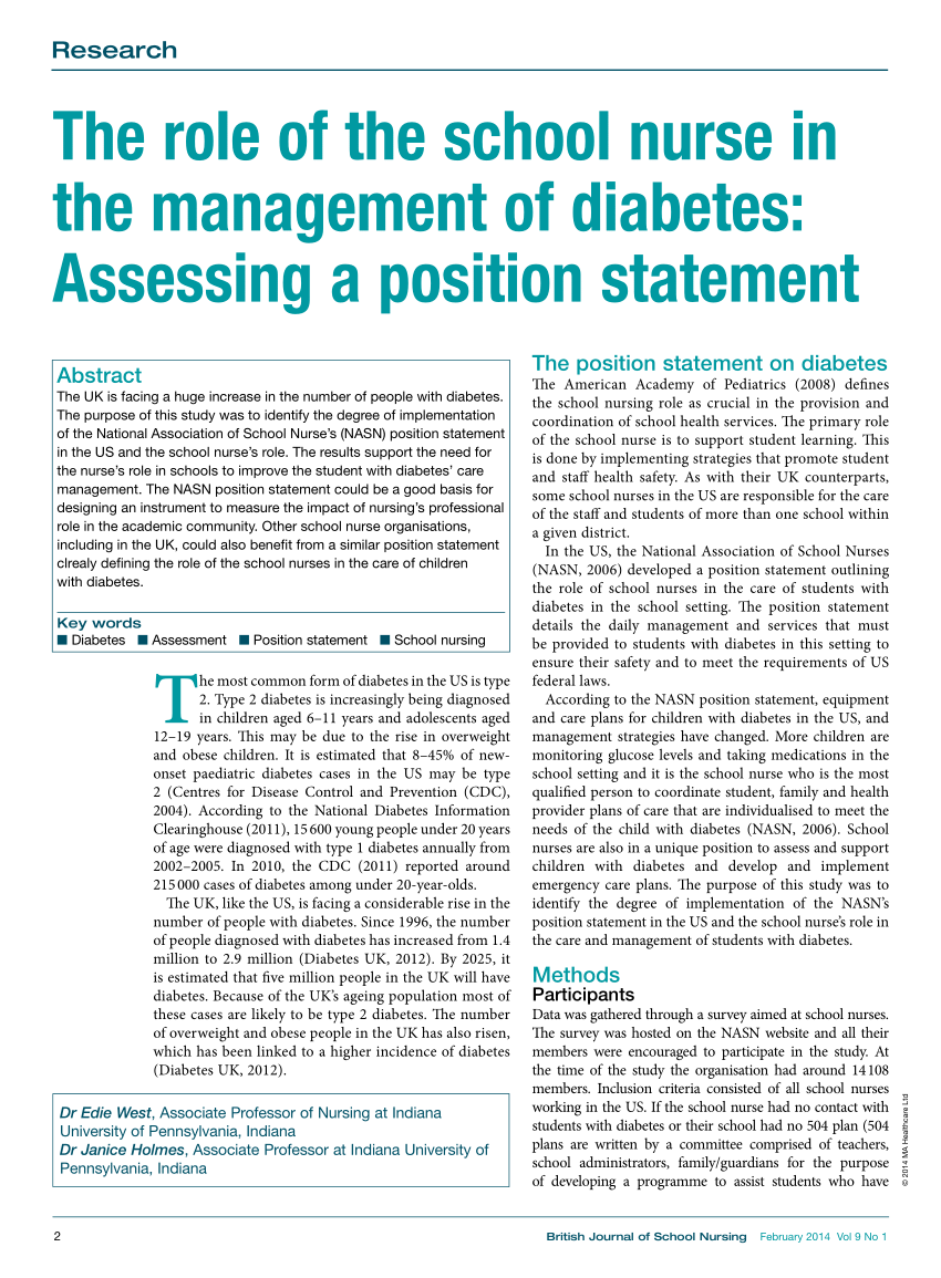 diabetes nurse personal statement