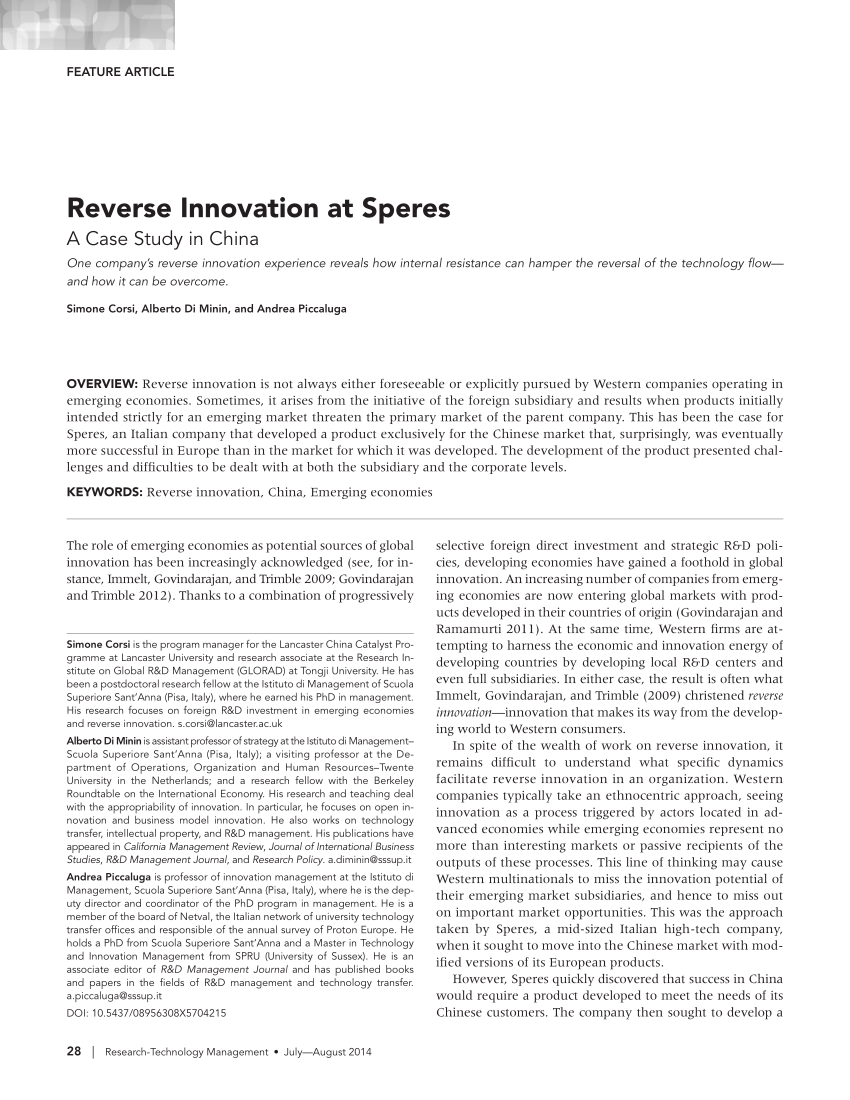 reverse innovation case study