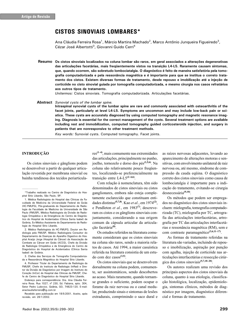 PDF) Modalidades de diagnóstico por imagem na Síndrome da Cauda