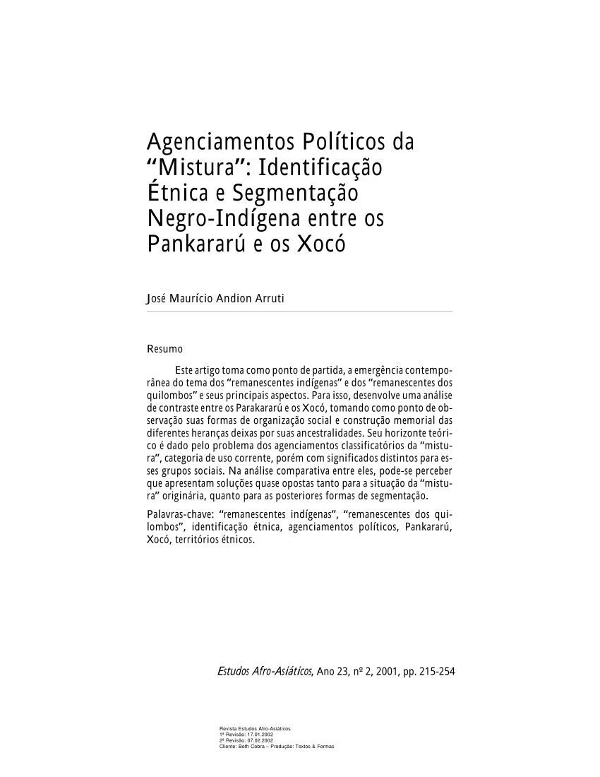 PDF) Etnogêneses Indígenas  Joseph Minero 