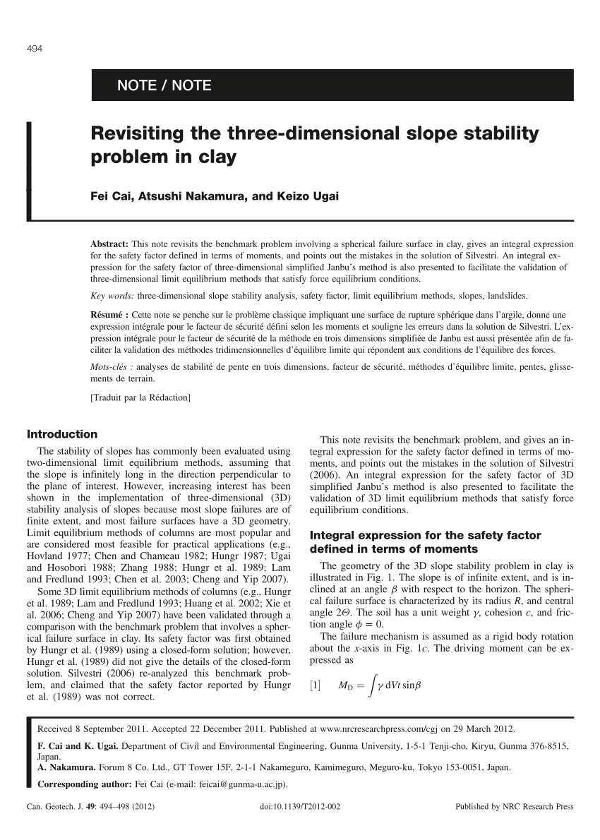 Determining the Critical Slip Surface of Three-Dimensional Soil Slopes from  the Stress Fields Solved Using the Finite Element Method