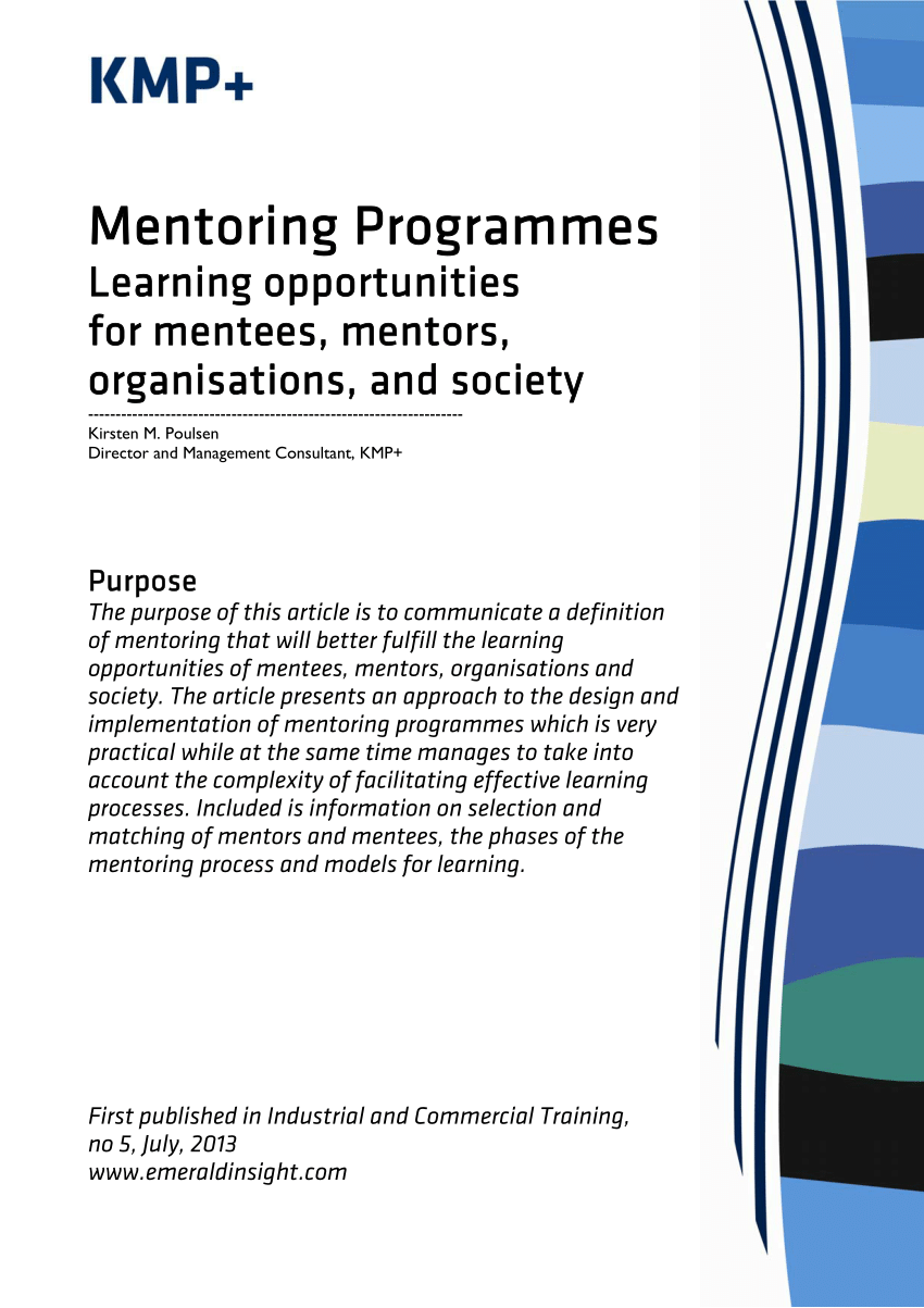 ristet brød Afdeling Kakadu PDF) Mentoring programmes: Learning opportunities for mentees, for mentors,  for organisations and for society