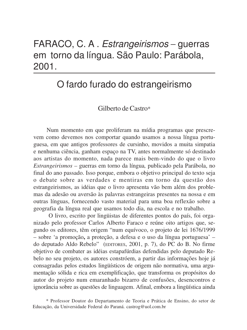 Estrangeirismos da língua inglesa em dicionário brasileiro - Editora Appris