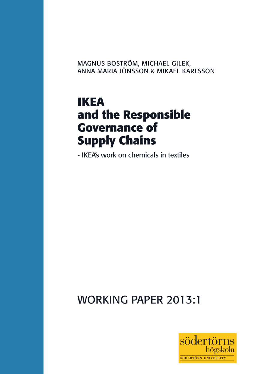 PDF) IKEA and the Governance Supply Chains. work on chemicals in textiles.
