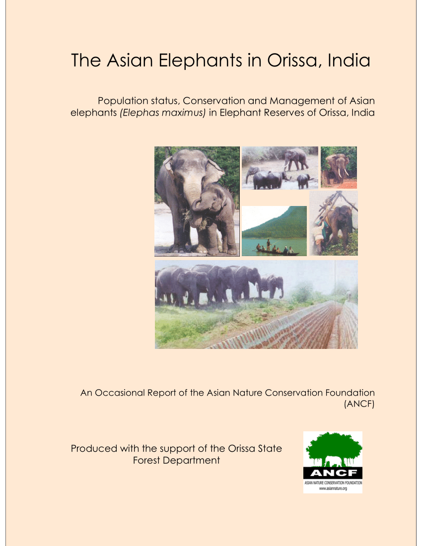 (PDF) The Asian Elephants In Orissa, India - Population status