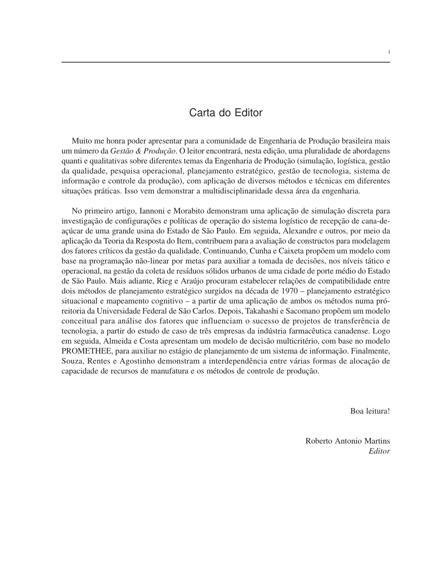 (PDF) Carta do Editor