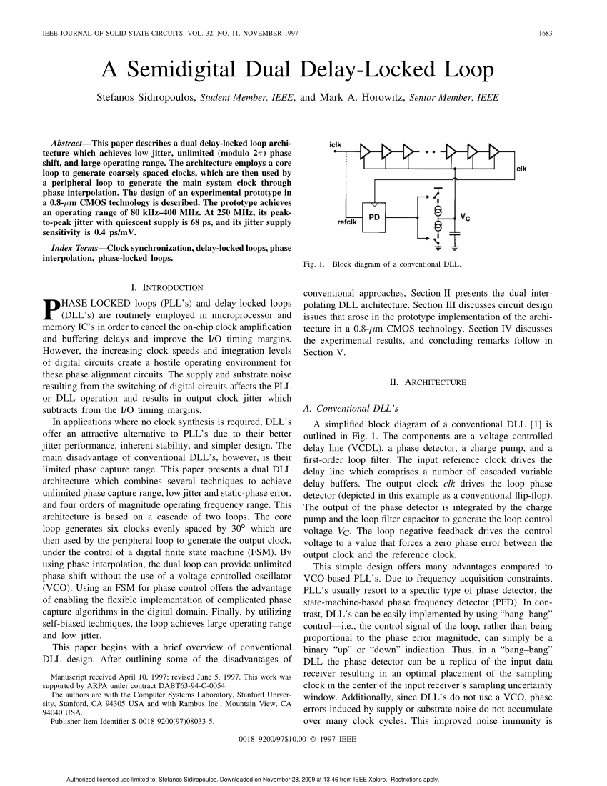 (PDF) A Semi-Digital Dual Delay Locked Loop