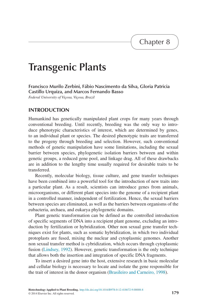 Pdf Transgenic Plants