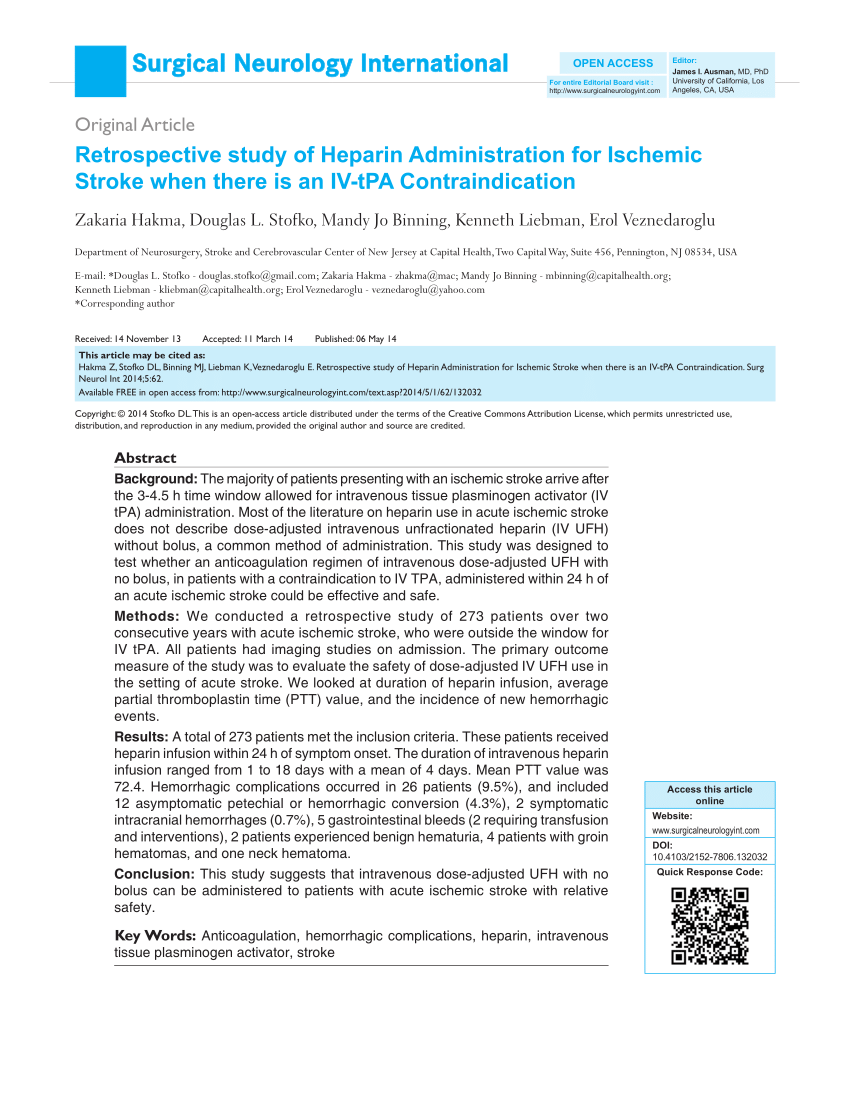 A Research Study On Heparin Administration