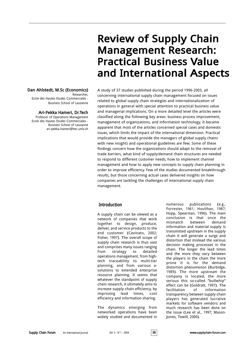 thesis supply chain management pdf