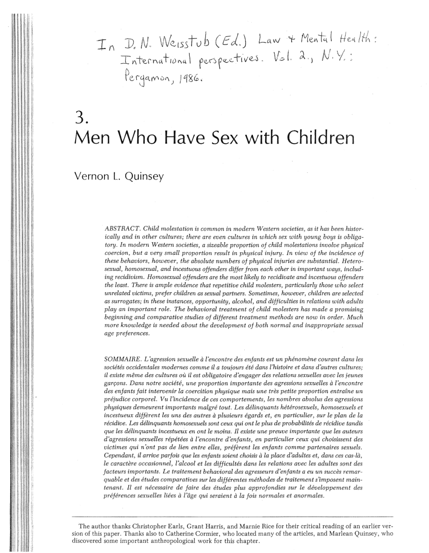 PDF) Men who have sex with children.