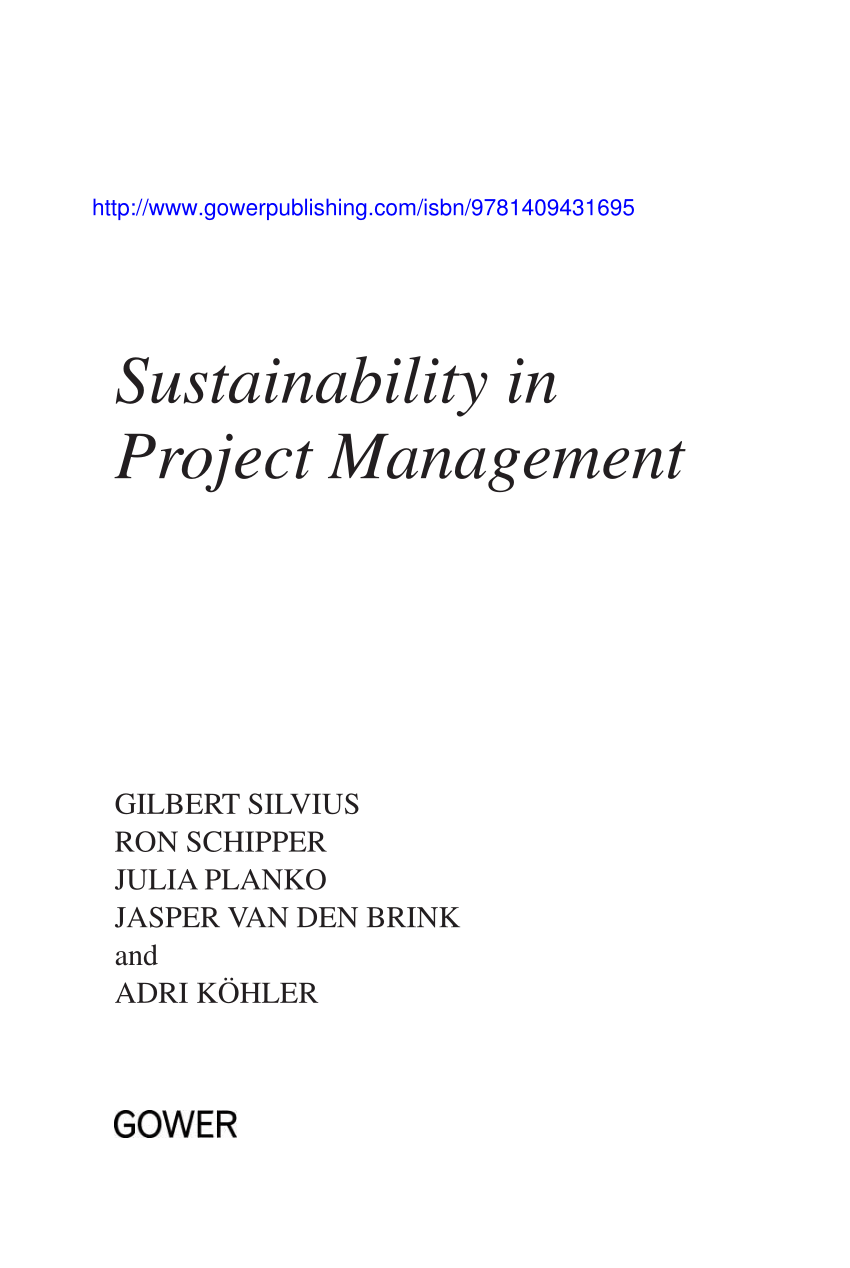 PDF Sustainability in Project Management Reality Bites