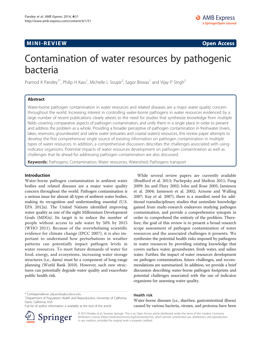 water contamination and shortage research paper