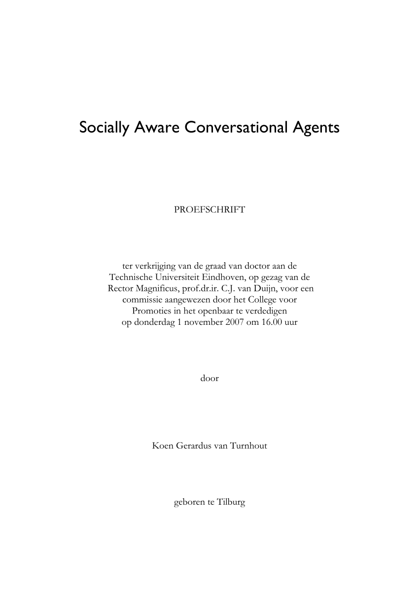 PDF) Socially Aware Conversational Agents