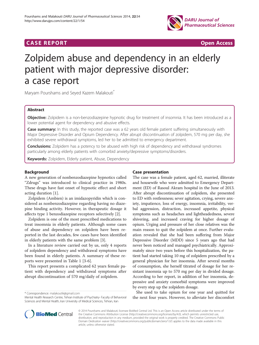zolpidem in elderly patients