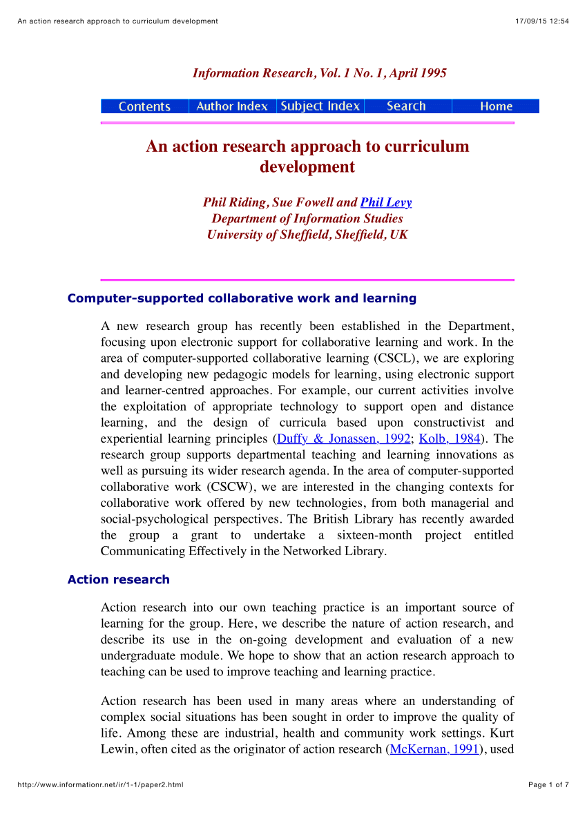 research abstract related to curriculum instruction