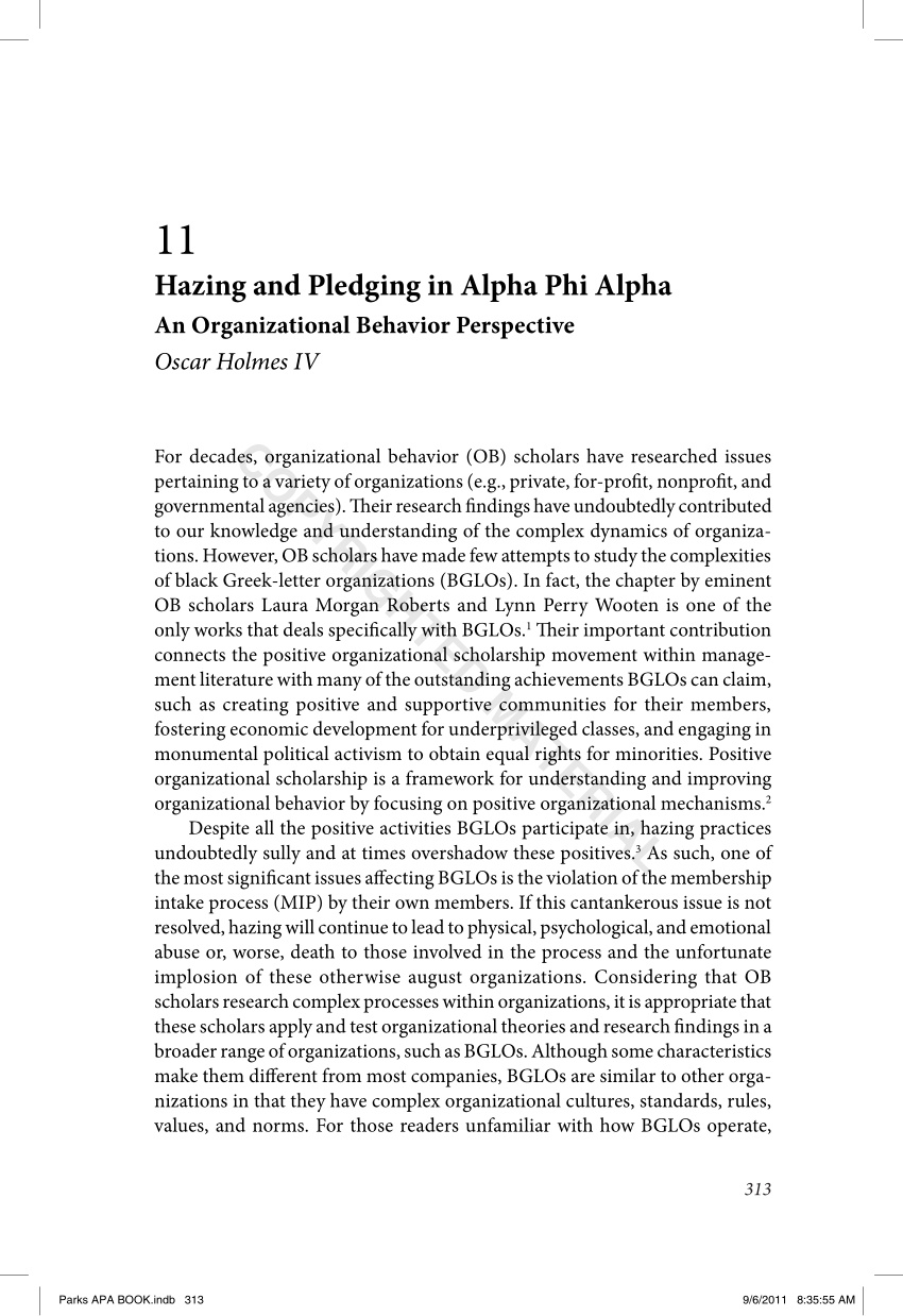 Pdf Hazing And Pledging In Alpha Phi An Organizational Behavior Perspective Essay Research Paper 