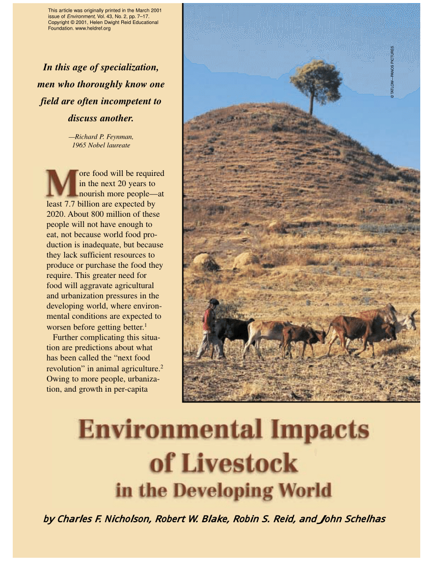 PDF) Environmental Impacts of Livestock in the Developing World